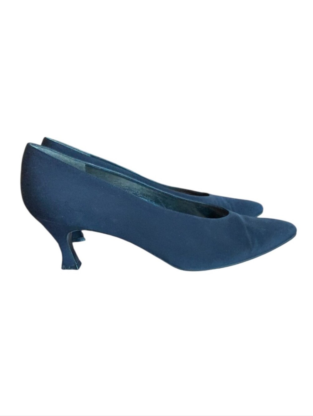Stuart Weitzman Classic Navy Blue Pointed Toe Kitten Heel Pumps Size 9.5 - Picture 6 of 11